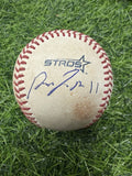 Jose Ramirez Cleveland Guardians Game Used Baseball Double Signed 2025 MLB Auth