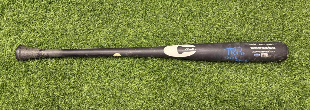 Teoscar Hernandez 2025 Dodgers Game Used Bat Signed 213th HR MLB Auth GUG LOA