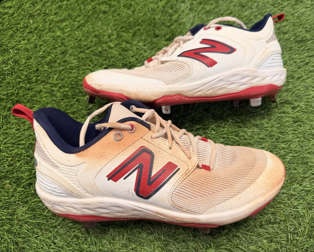 Andres Gimenez Cleveland Game-Used Home New Balance Custom Cleats MLB Auth 2023