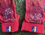 Ozzie Albies Atlanta Braves Game Used Batting Gloves 2022 Signed GUG LOA “Torn”