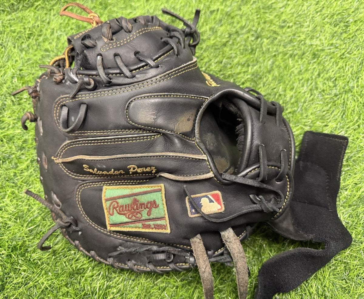 Salvador Perez 2024 Game Used Catcher’s Glove Signed, Photo Matched, GUG LOA
