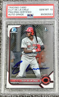 Elly De La Cruz 2022 1st Bowman Chrome Signed Card  #BCP-50 PSA/DNA 10