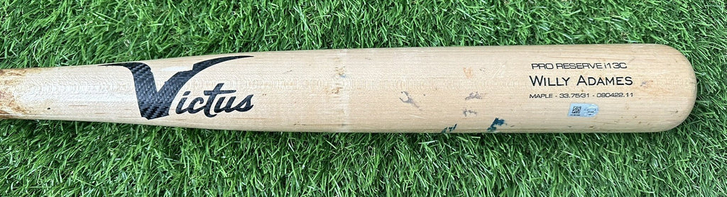 Willy Adames Milwaukee Brewers Game Used Bat “Ties/Passes Yount” MLB Auth