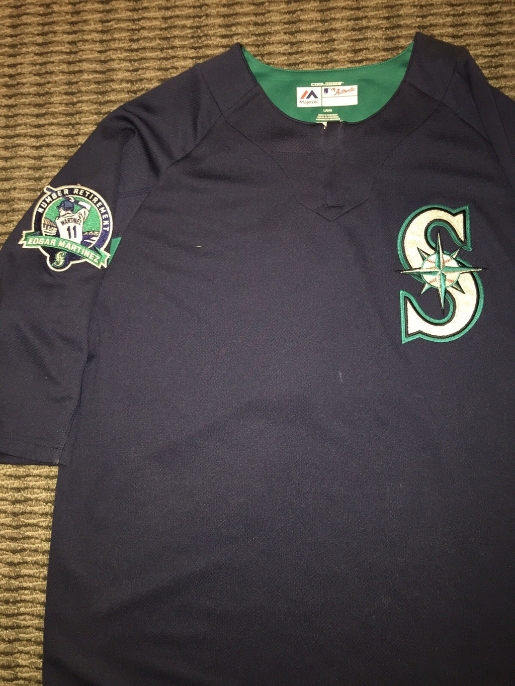Robinson Cano Seattle Mariners Game Used Jersey BP Edgar Martinez Patch MLB Auth