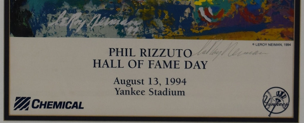 Phil Rizzuto Autographed & Inscribed LeRoy Nieman Framed Poster New York Yankees