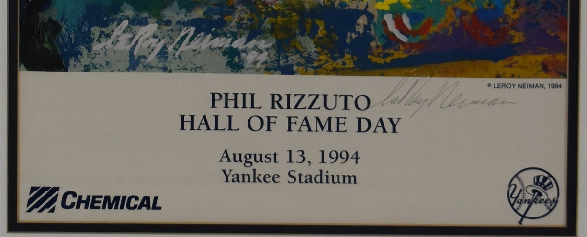 Phil Rizzuto Autographed & Inscribed LeRoy Nieman Framed Poster New York Yankees