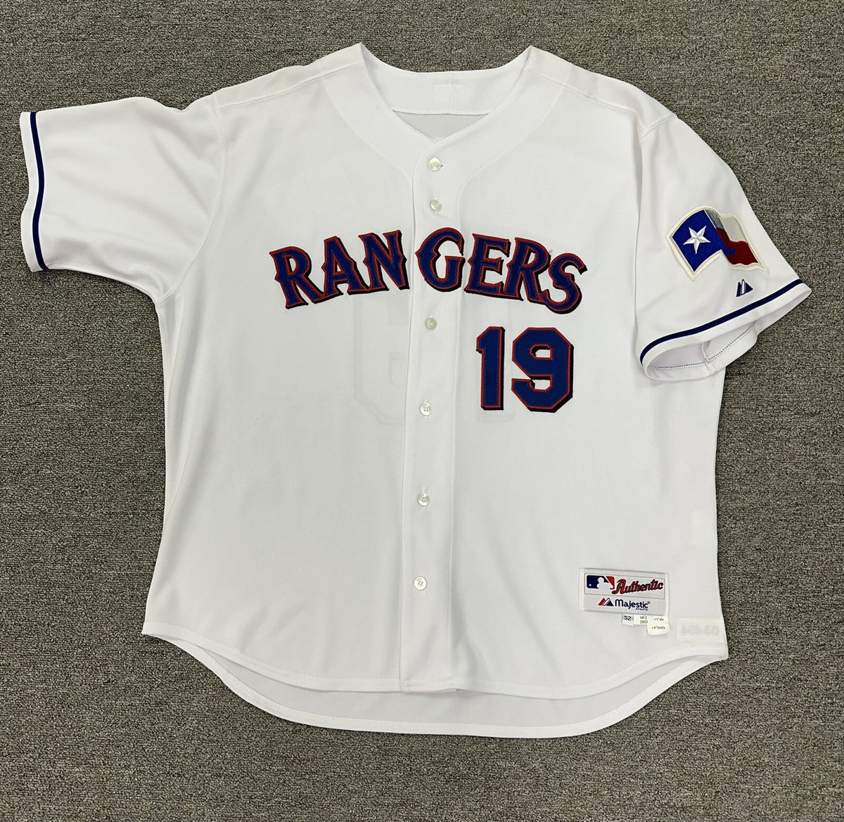 Juan Gonzalez Team Issued Texas Rangers Jersey 2003 MEI Gray LOA