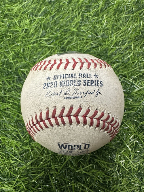 2020 World Series Dodgers Game Used Baseball 1st Out 9th Inning Game 6 MLB Auth