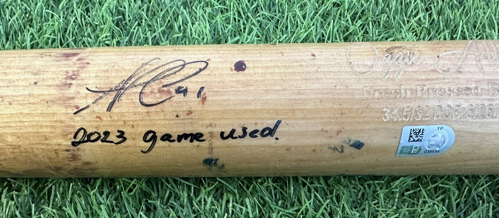 Ozzie Albies Atlanta Braves Game Used Bat 2023 Career HR’s 123/124 MLB Auth