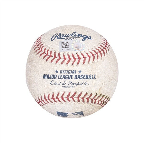 Christian Yelich Milwaukee Brewers Game Used Baseball “Triple” MLB Auth 2019