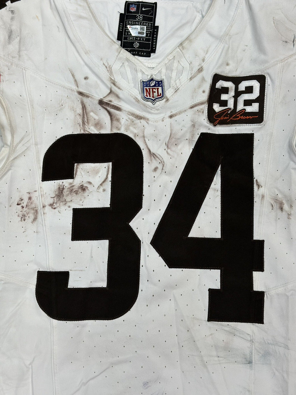 Jerome Ford Cleveland Browns Game Used Worn Jersey Brown Patch LOA