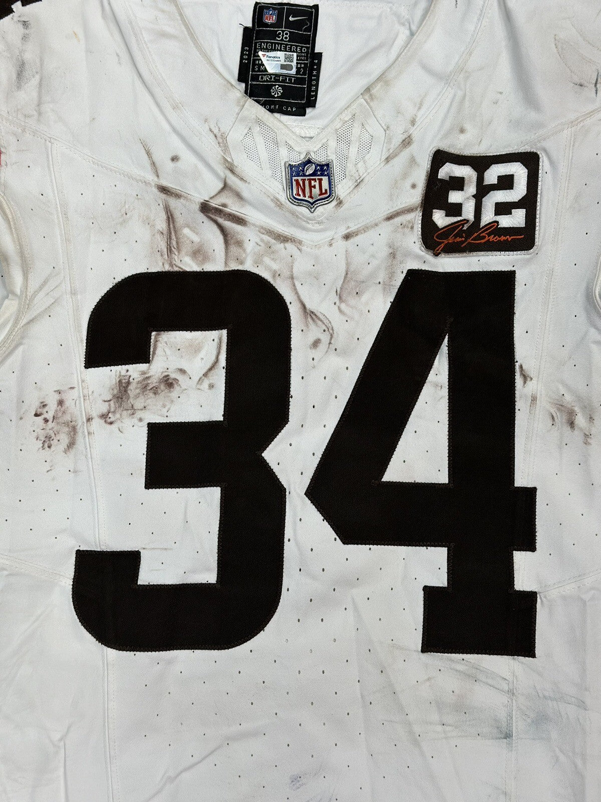 Jerome Ford Cleveland Browns Game Used Worn Jersey Brown Patch LOA