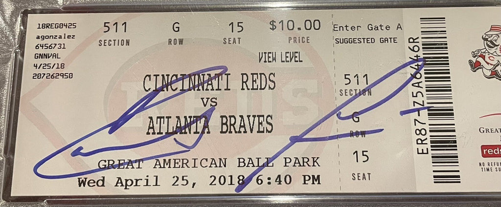 Ronald Acuna Jr. Atlanta Braves “MLB Debut / 1st Hit” Ticket Stub PSA Auth