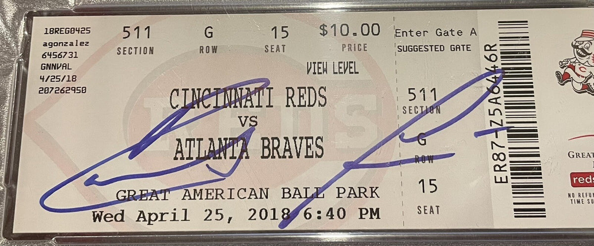 Ronald Acuna Jr. Atlanta Braves “MLB Debut / 1st Hit” Ticket Stub PSA Auth