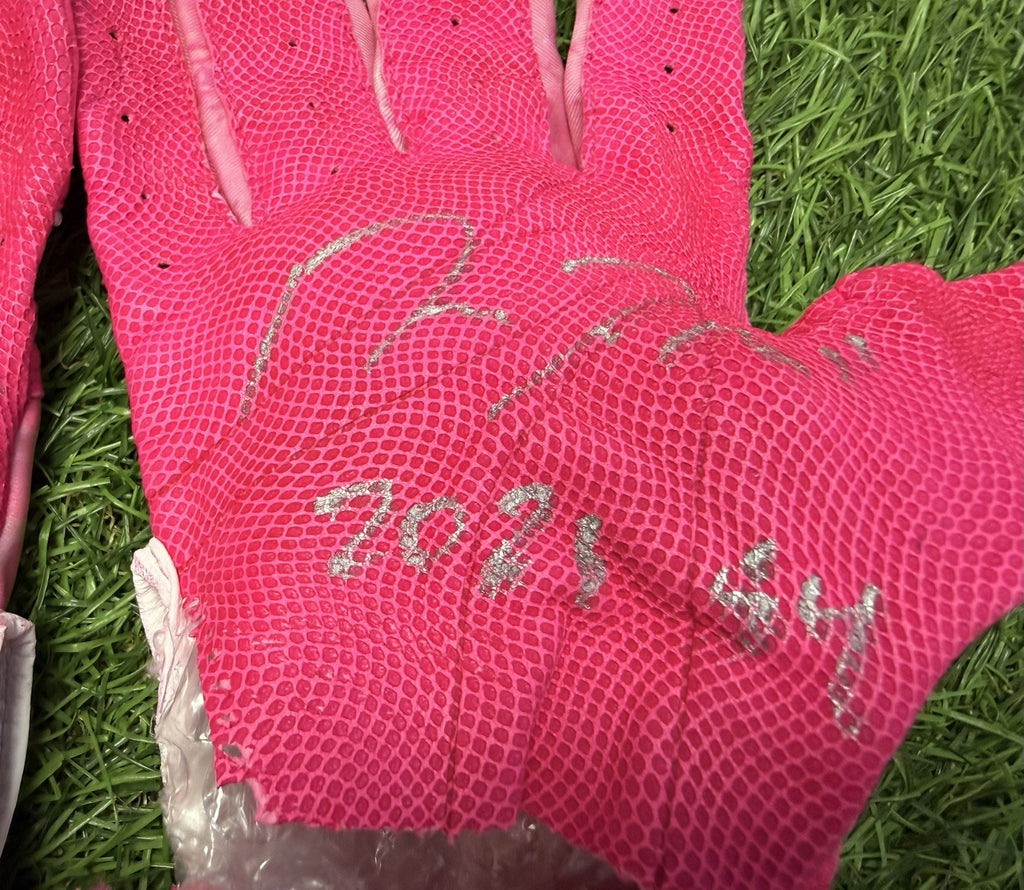Jose Ramirez Guardians Game Used Custom Batting Gloves Pink Signed GUG LOA 2026