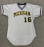 Barry Larkin Michigan Game Used Worn Jersey 1985 UofM Baseball LOA