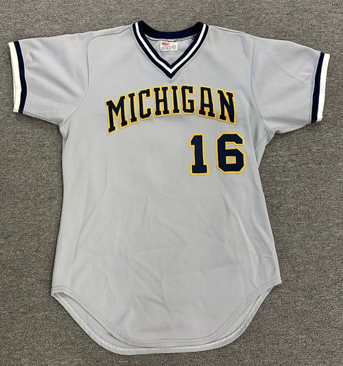 Barry Larkin Michigan Game Used Worn Jersey 1985 UofM Baseball LOA
