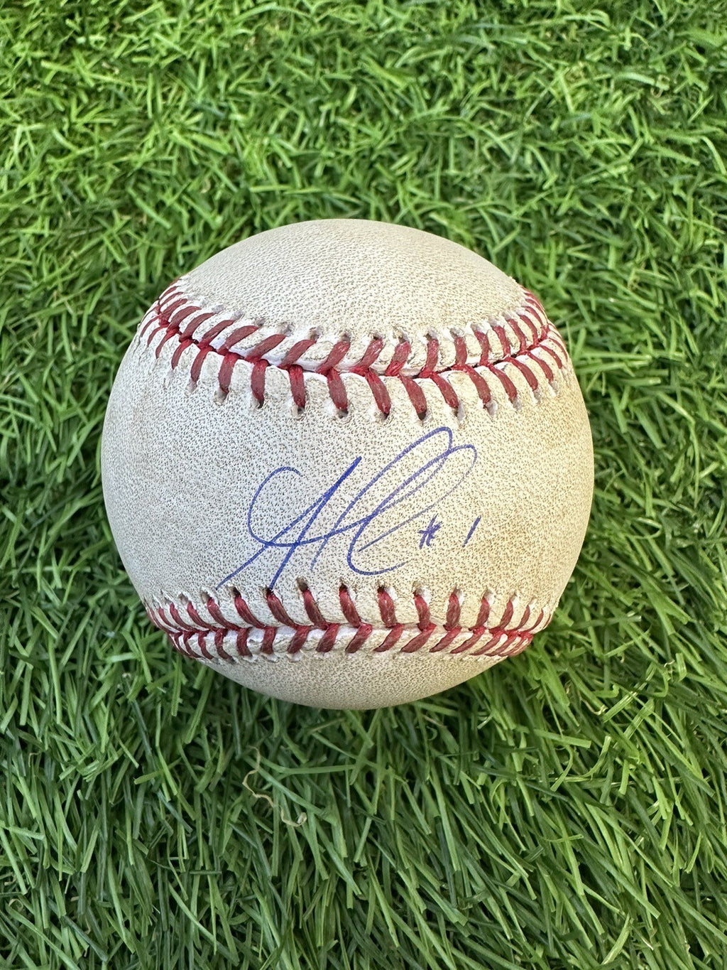 Ozzie Albies Atlanta Braves Signed Baseball NLDS Single 2023 MLB Auth