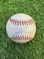 Ozzie Albies Atlanta Braves Signed Baseball NLDS Single 2023 MLB Auth