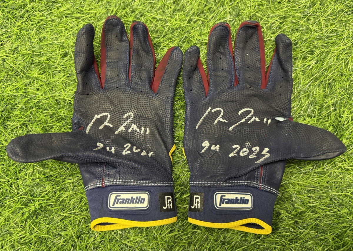 Jose Ramirez Cleveland Guardians Game Used Batting Gloves Signed GUG LOA 2025
