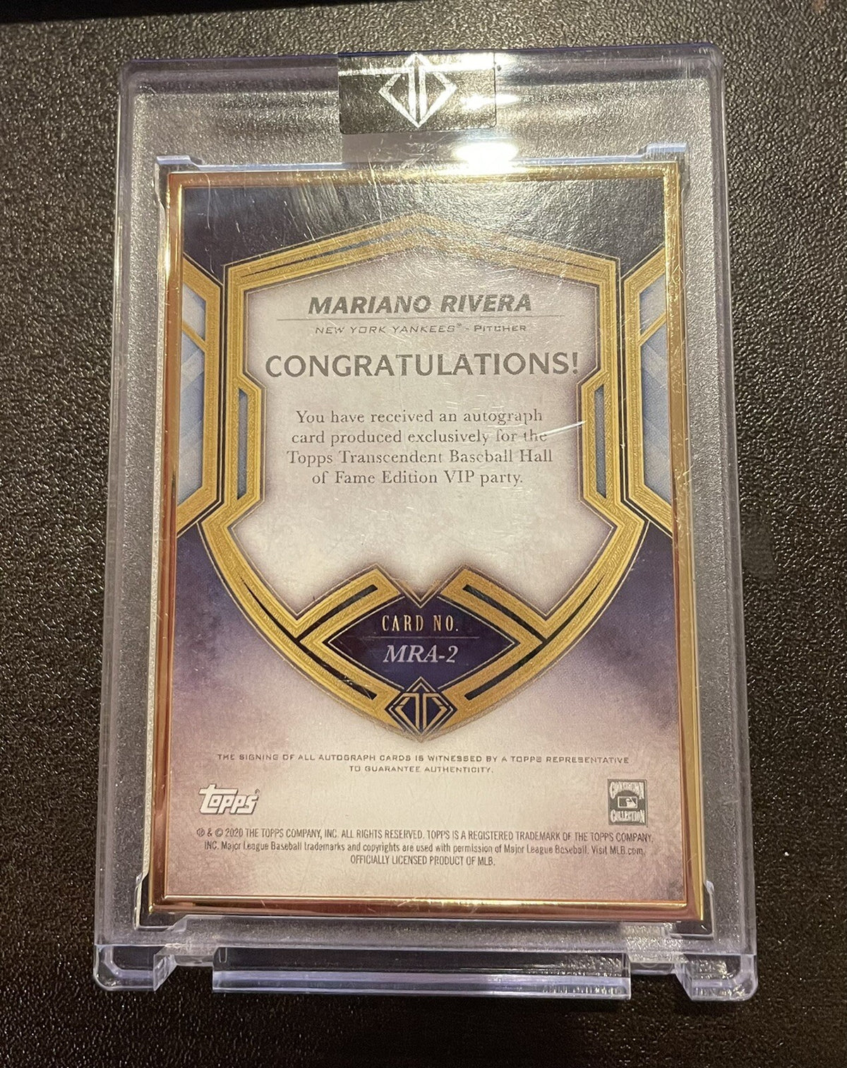Mariano Rivera Topps Transcendent “2019 HOF” 17/25 Signed Auto