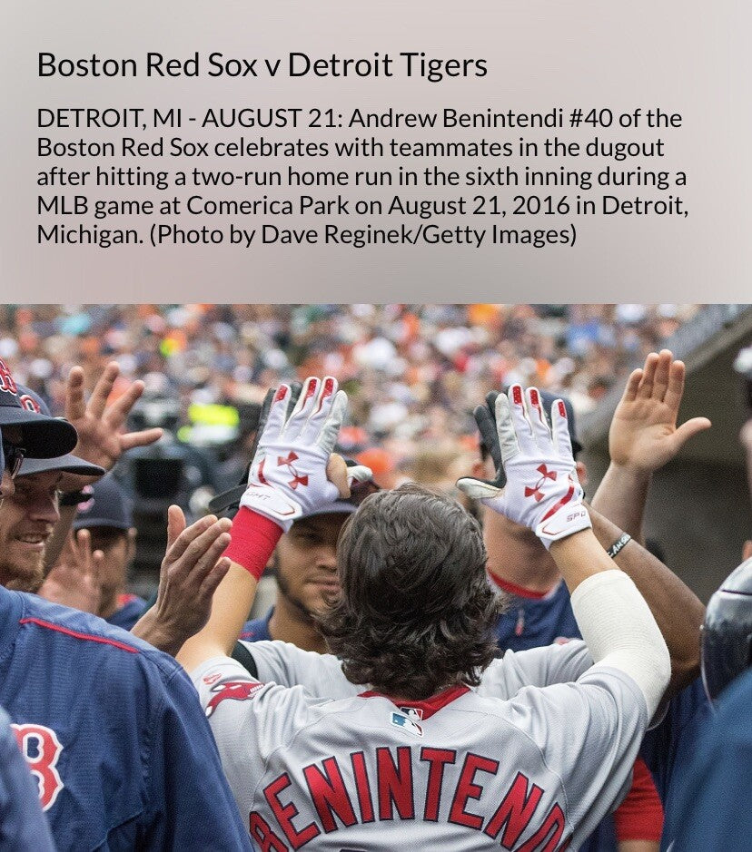 Andrew Benintendi Boston Red Sox Game Used Batting Gloves 2016 *1st Career HR*