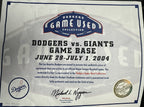 Barry Bonds SF Giants Game Used Base Career HR’s 678/679 Signed Dodgers LOA