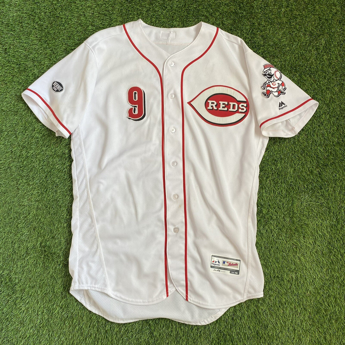 Jose Peraza Cincinnati Reds Game Used Jersey “First Career Game at GABP”