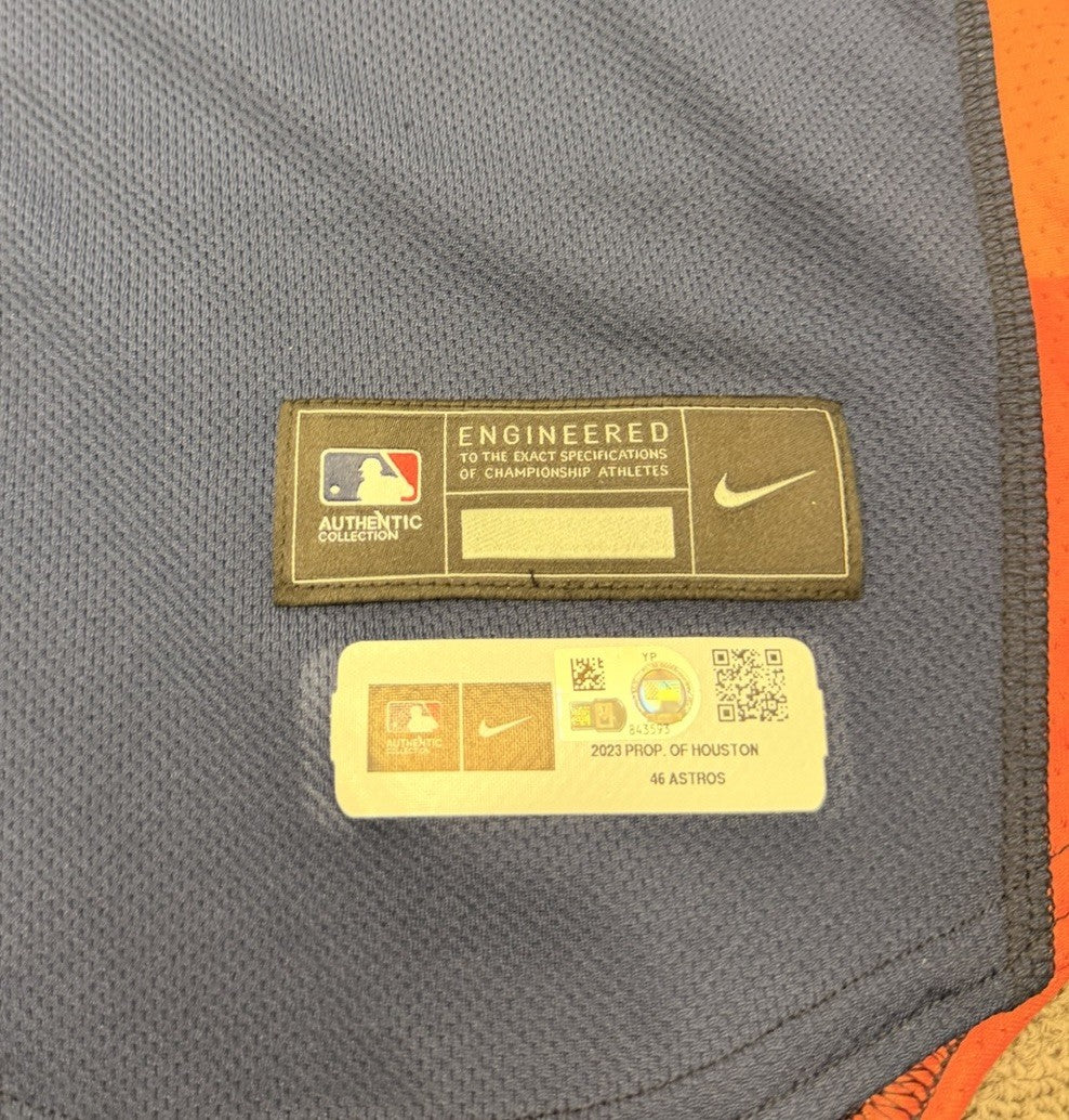 Jose Abreu Houston Astros Team Issued Jersey 2023 MLB Auth LOA Size 46