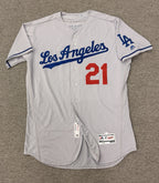 Yu Darvish Los Angeles Dodgers Game Used Worn Jersey MLB Auth 2017