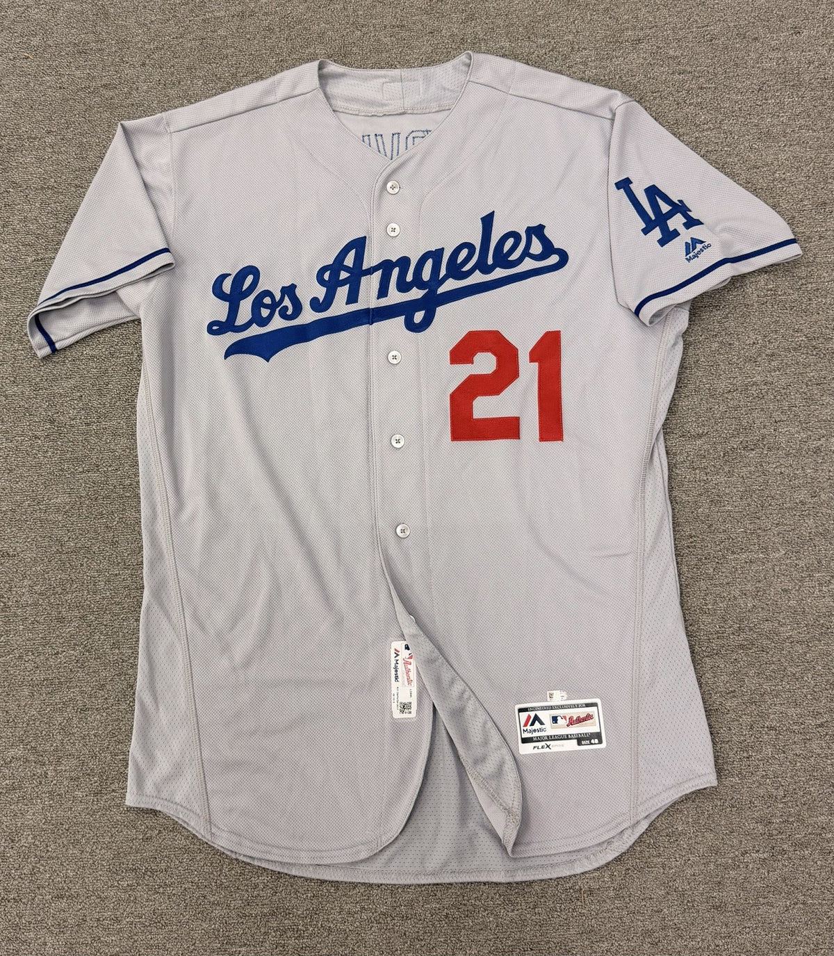 Yu Darvish Los Angeles Dodgers Game Used Worn Jersey MLB Auth 2017