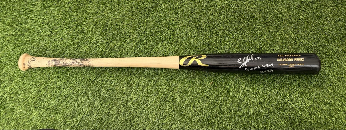 Salvador Perez Royals Game Used Bat 2024 Signed Uncracked GUG LOA