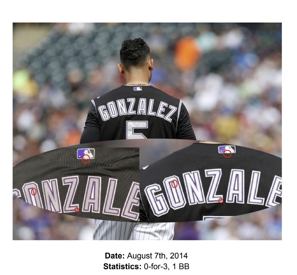 Carlos Gonzalez Colorado Rockies Game Used Jersey “Career Home Run 136” Signed