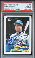 Ken Griffey Jr. 1989 Topps Traded #41T Signed Rookie Baseball Card PSA/DNA 9/10