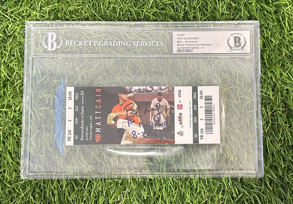 Paul Goldschmidt Game Used Ticket “1st Career HR” BAS 10 Auth MLB Auth