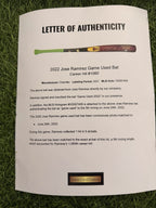 Jose Ramirez Cleveland Guardians Game Used Bat 2022 Signed MLB Auth Hit 1060 LOA