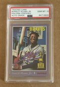 Ronald Acuna Jr. Topps Heritage Chrome Purple Refractor #THC-500 Signed PSA 10