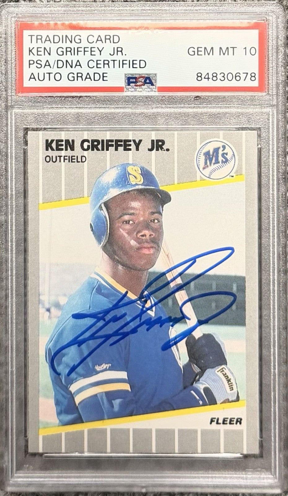 Ken Griffey Jr. 1989 Fleer #548 Rookie “Bullet Hole Error” PSA/DNA 10 Auto