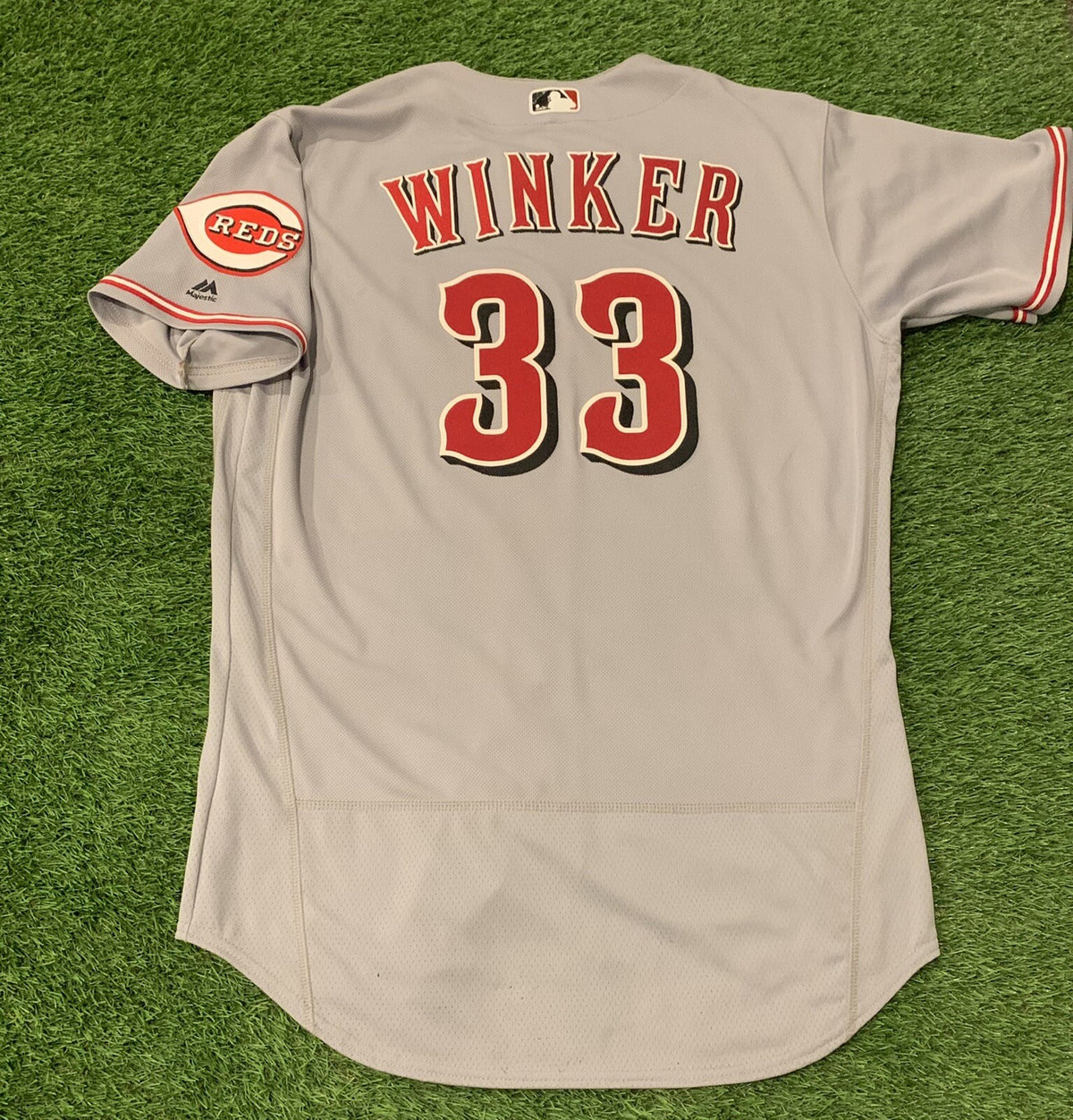 Jesse Winker Cincinnati Reds Game Used Worn Jersey - “2nd Career HR” 2017