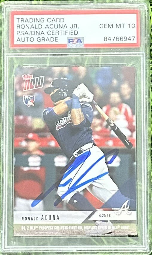 2018 Topps Now - #125 Ronald Acuña Jr. /11131 (RC) Signed PSA/DNA 10 “MLB Debut”