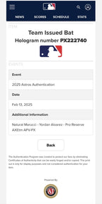 Yordan Alvarez 2023 Game-Used Houston Astros Victus Uncracked Bat PSA GU 10 MLB