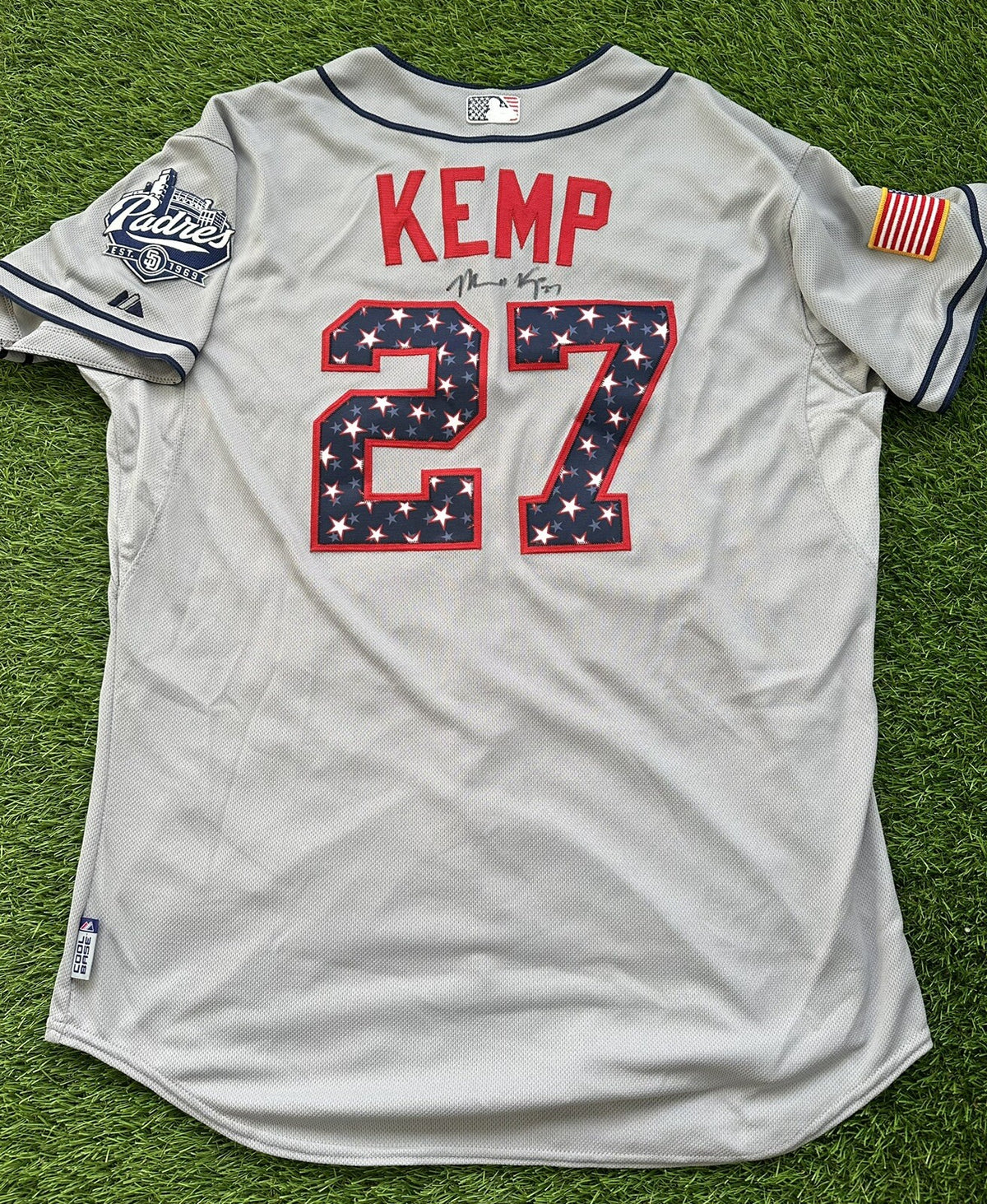 Matt Kemp San Diego Padres Game Used Jersey “July 4, 2015” Signed MLB Auth