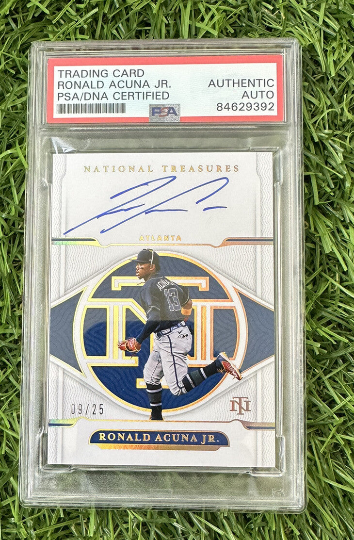 Ronald Acuna Jr. National Treasures S-RA 2022 Signed Card PSA Auth #’d 09/25