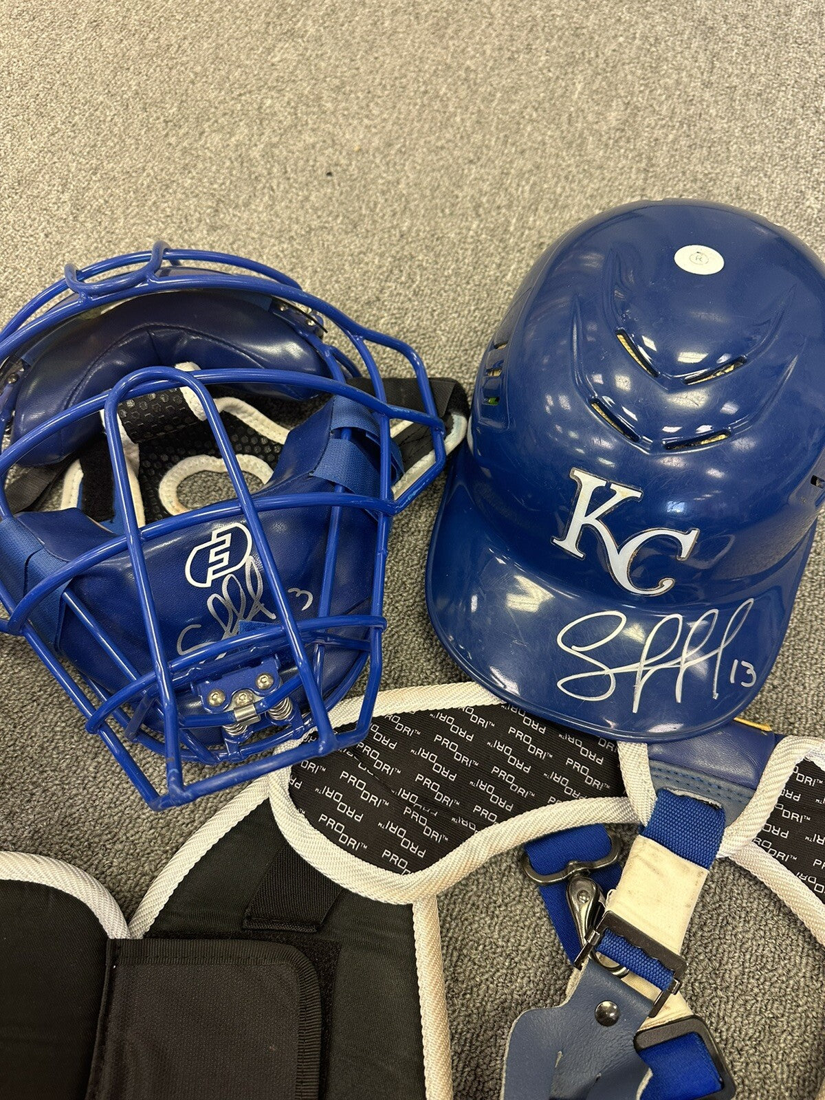Salvador Perez Kansas City Royals Game Used Catchers Gear Full Set 2023 GUG LOA