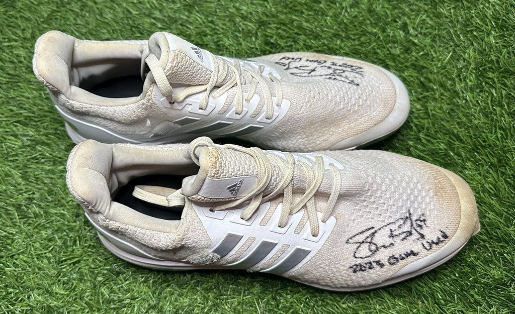 Shane Bieber Cleveland Guardians Game Used Adidas Cleats 2023 Signed MLB Auth