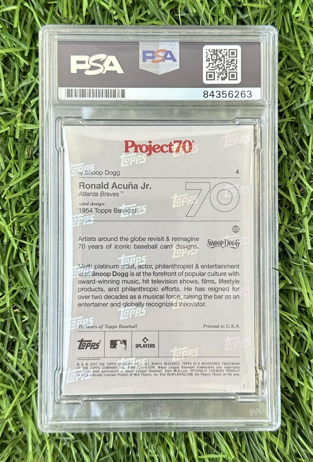 Ronald Acuna Jr. Signed Topps Project 70 #4 Auto PSA Auth “El Abusador”