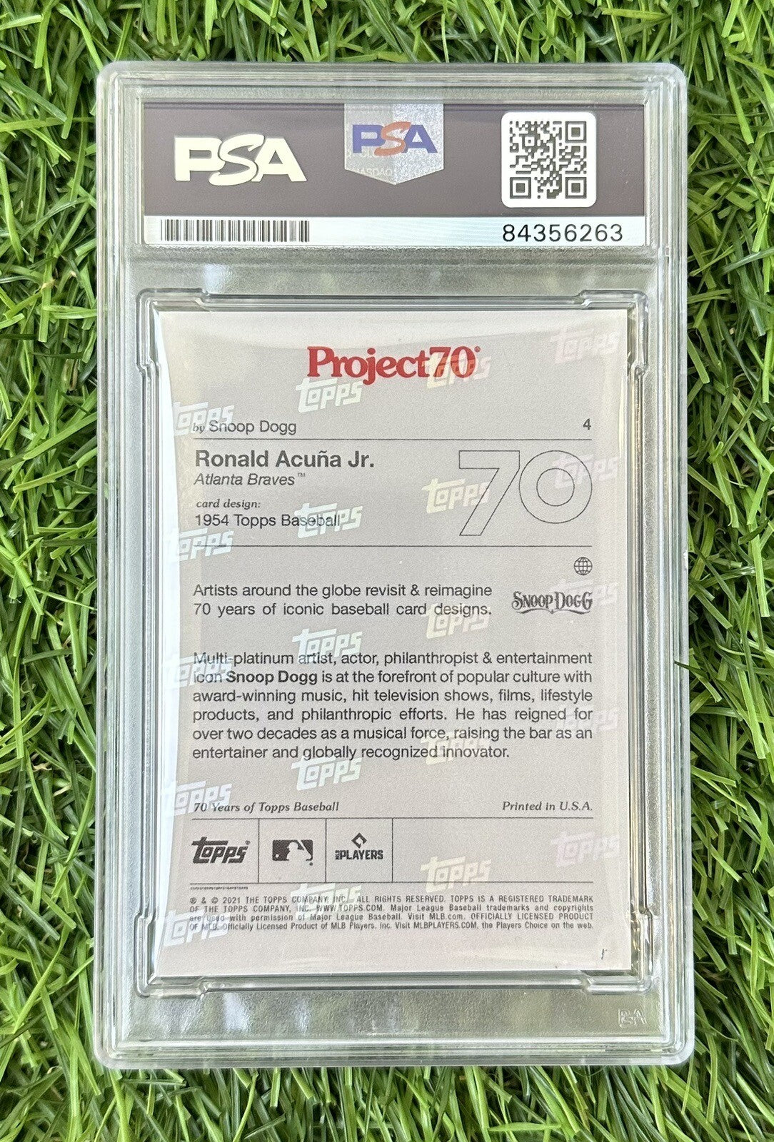 Ronald Acuna Jr. Signed Topps Project 70 #4 Auto PSA Auth “El Abusador”