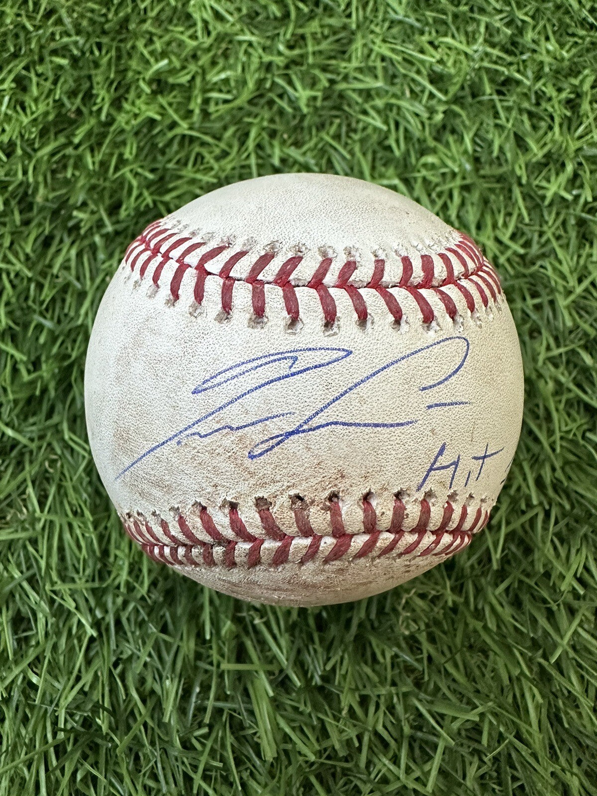 Ronald Acuna Jr. Game Used Baseball Single 2018 NL ROY Season MLB Auth Hit # 96