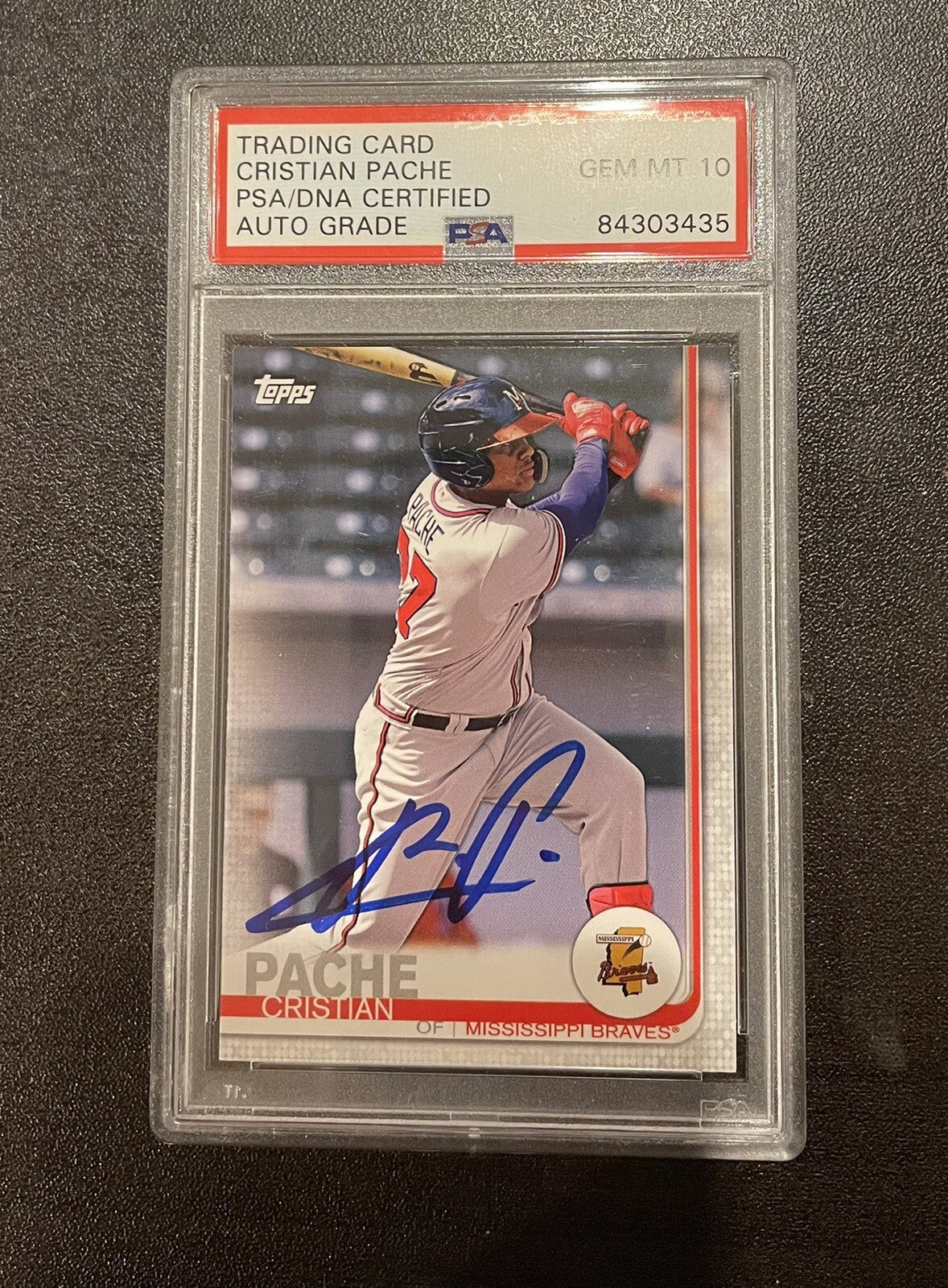 Cristian Pache Atlanta Braves 2019 Topps 193 Auto PSA 10