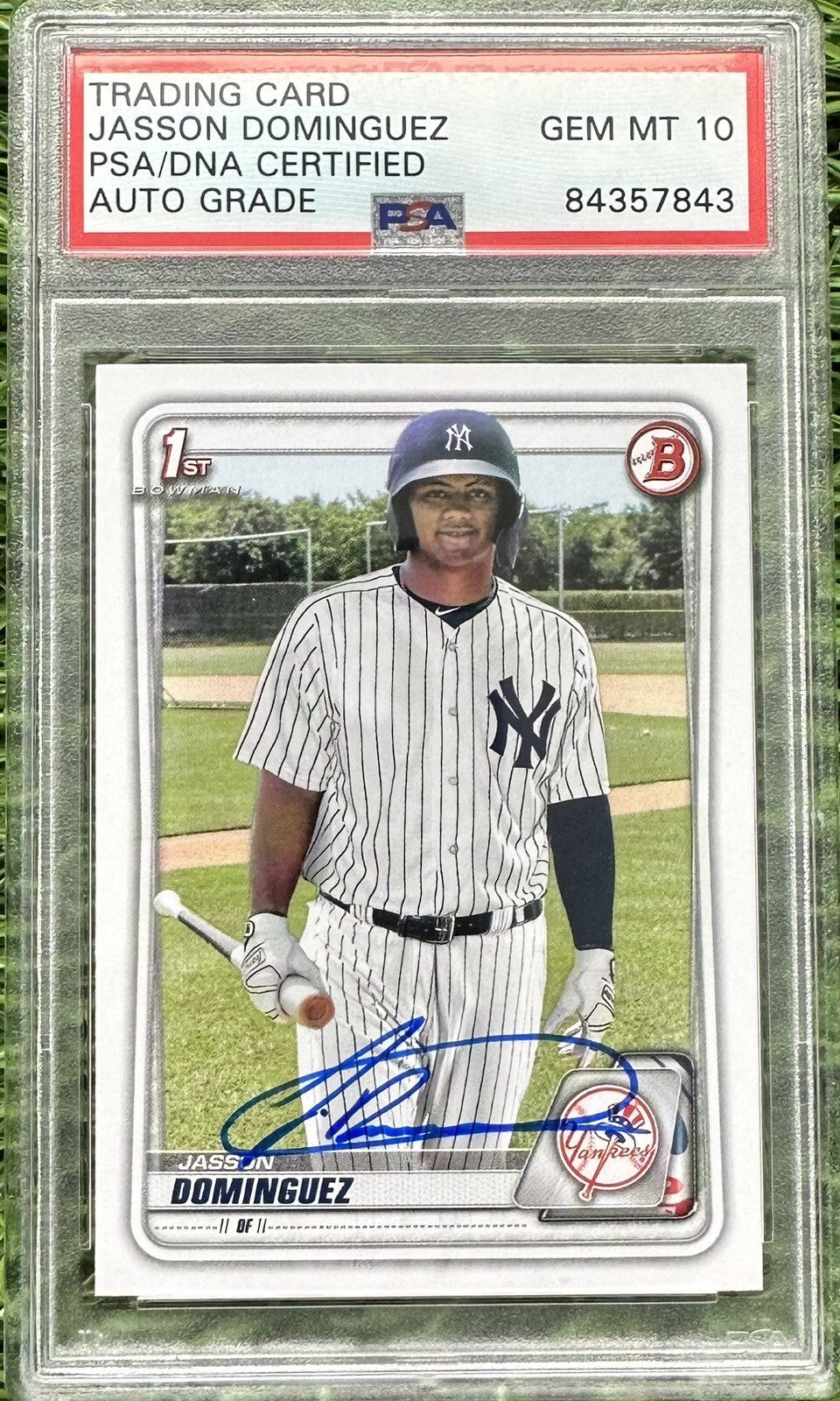 Jasson Dominguez 2020 1st Bowman Rookie Card Signed #BP8 PSA/DNA Auto 10